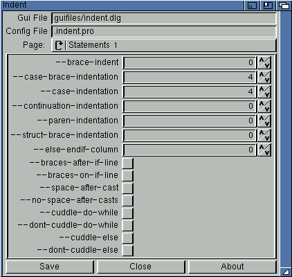 Confgui Indent